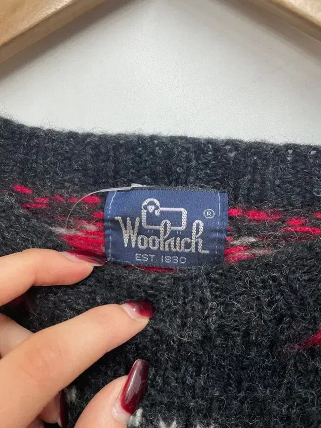 울리치 80s 빈티지 노르딕 패턴 스웨터 긴소매 니트 블랙 상품이미지5