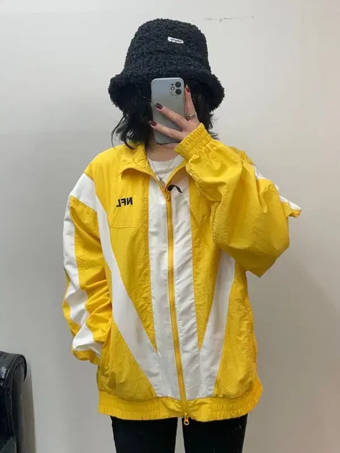 라지 NFL AFC 21 우븐 자켓 윈드러너 바람막이 자켓 옐로우 상품이미지1