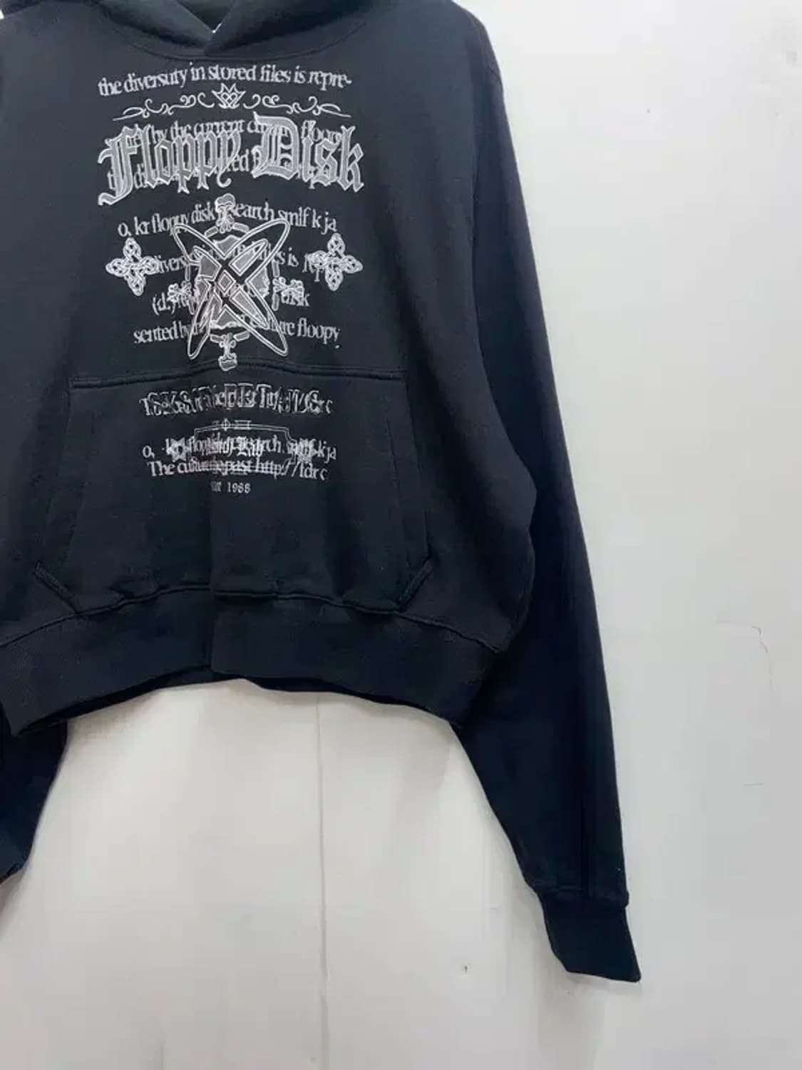 스몰 미사용 에프디알 패턴오버핏 후드 후디 블랙 상품이미지3