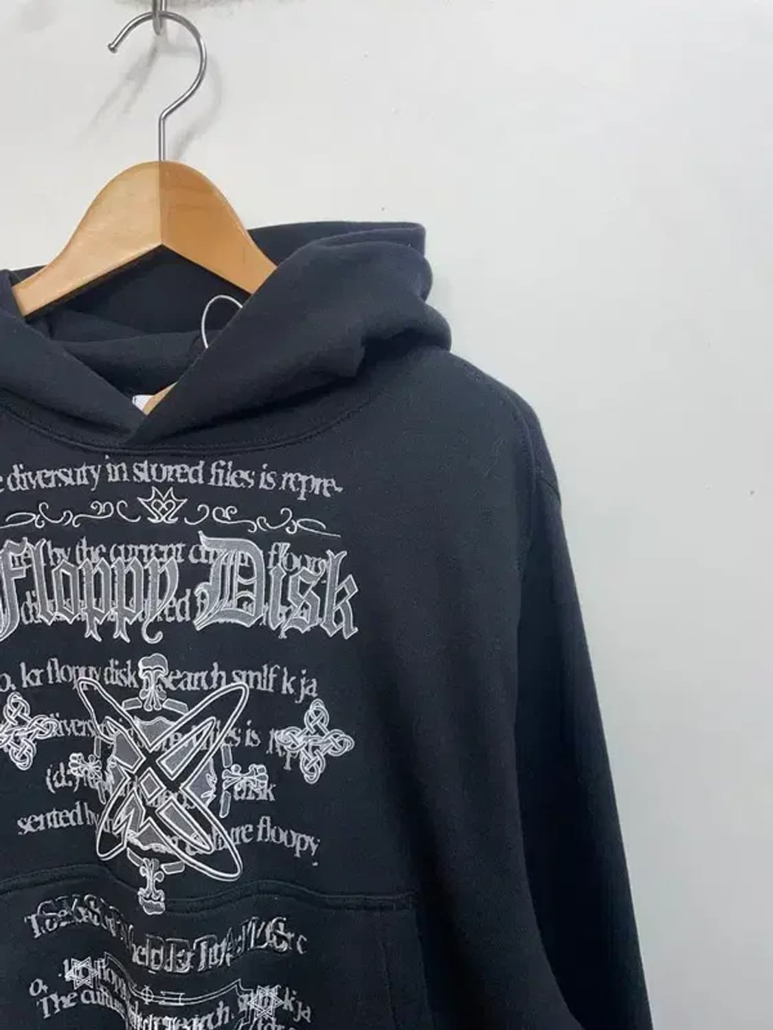 스몰 미사용 에프디알 패턴오버핏 후드 후디 블랙 상품이미지4