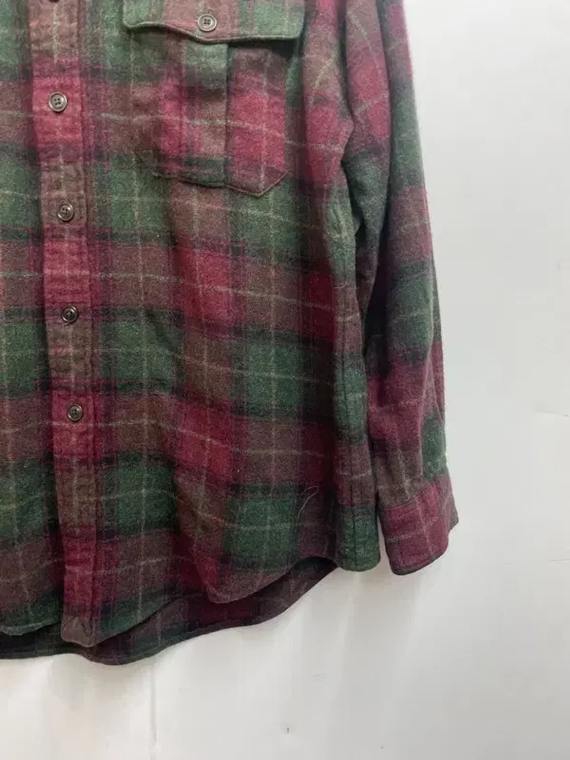 95 폴로랄프로렌 기모 올드스쿨 체크 셔츠 데미지 존재 상품이미지3