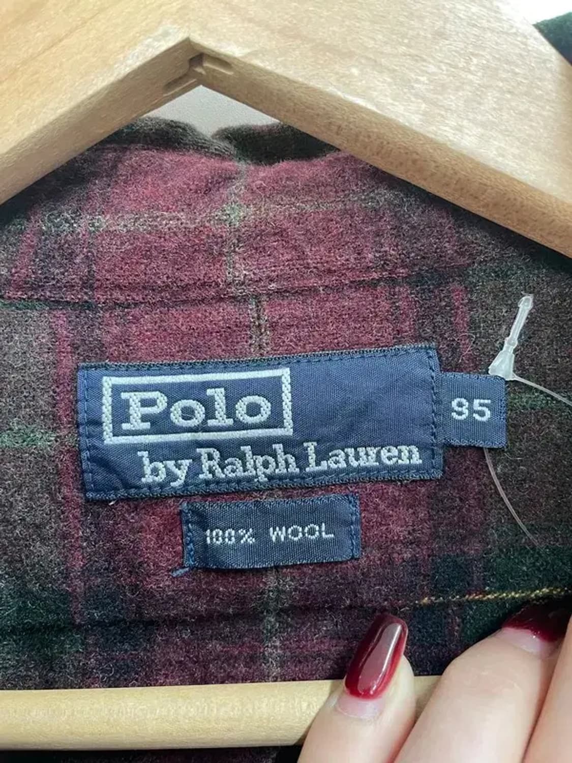 95 폴로랄프로렌 기모 올드스쿨 체크 셔츠 데미지 존재 상품이미지5