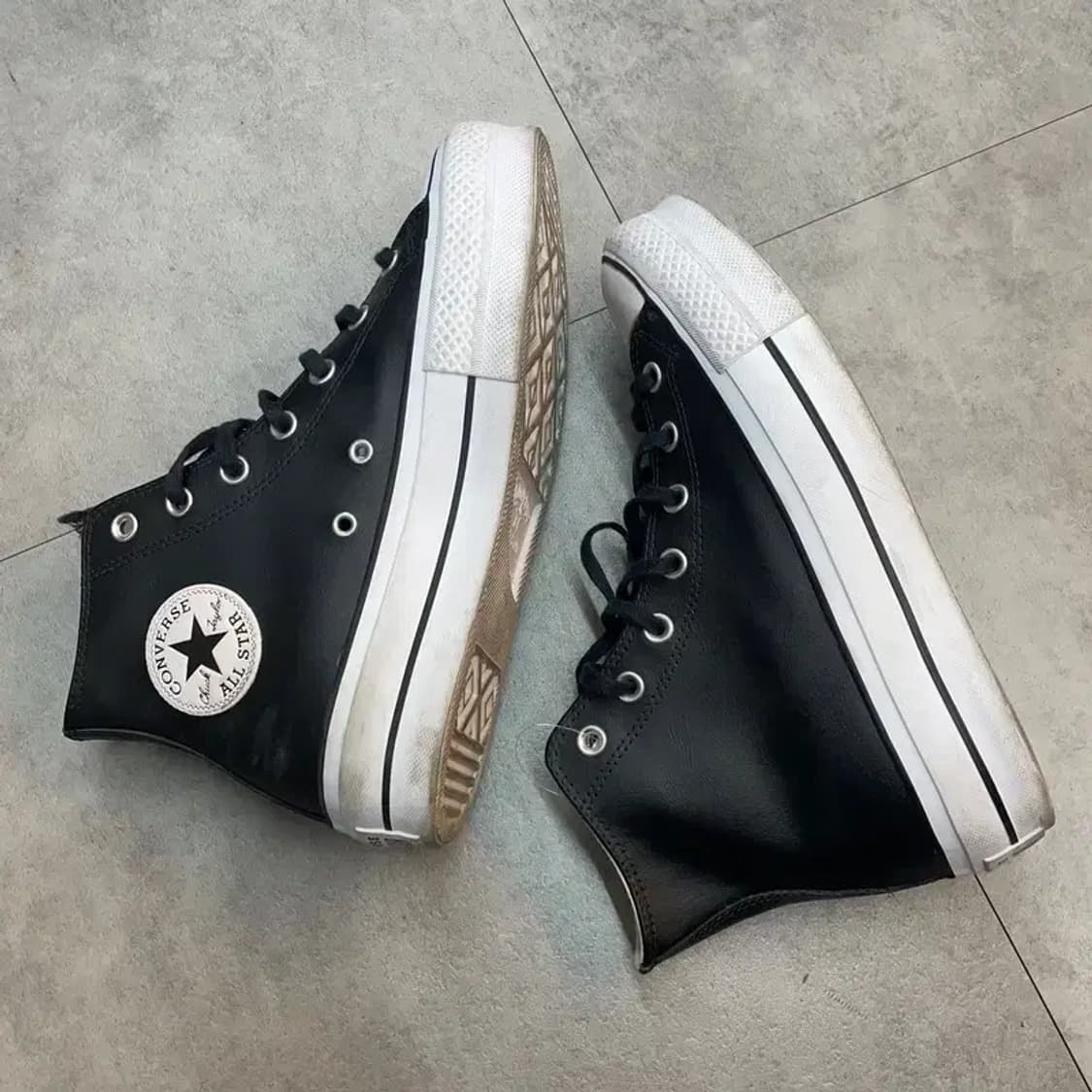 250 컨버스 척 테일러 올스타 리프트 하이 블랙 화이트 상품이미지3