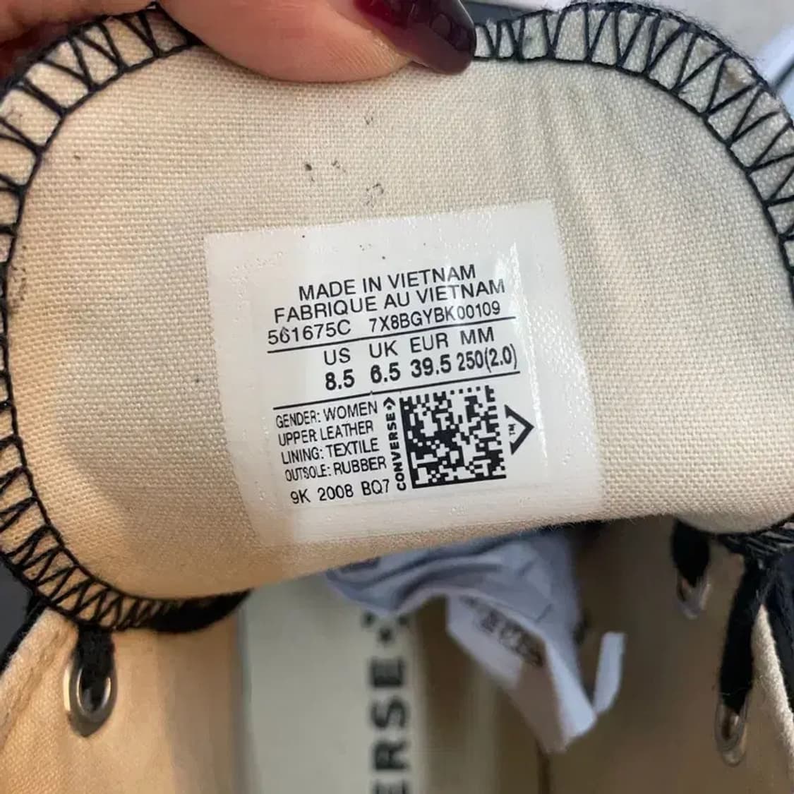 250 컨버스 척 테일러 올스타 리프트 하이 블랙 화이트 상품이미지6