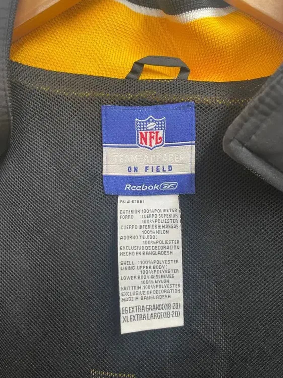 XL NFL 리복 피츠버그 스틸러스 바람막이 자켓 블랙 상품이미지6