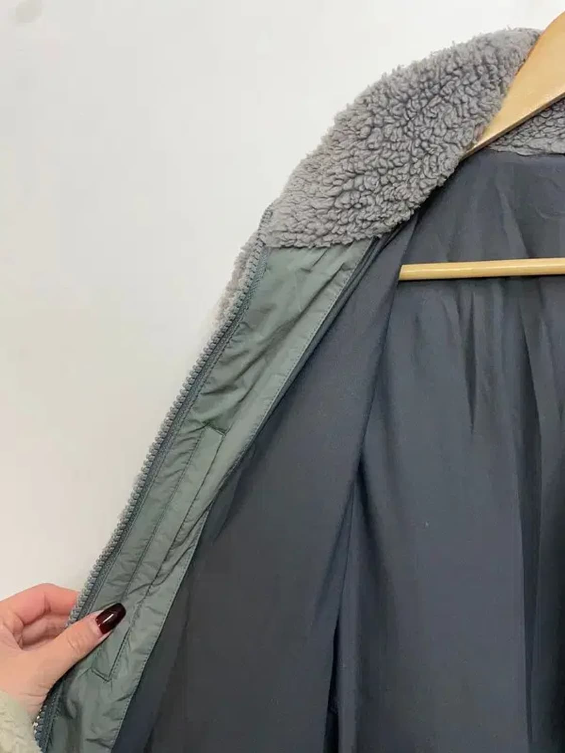 라지 아이더 겨울 뽀글이 후리스 플리스 자켓 그레이 상품이미지6