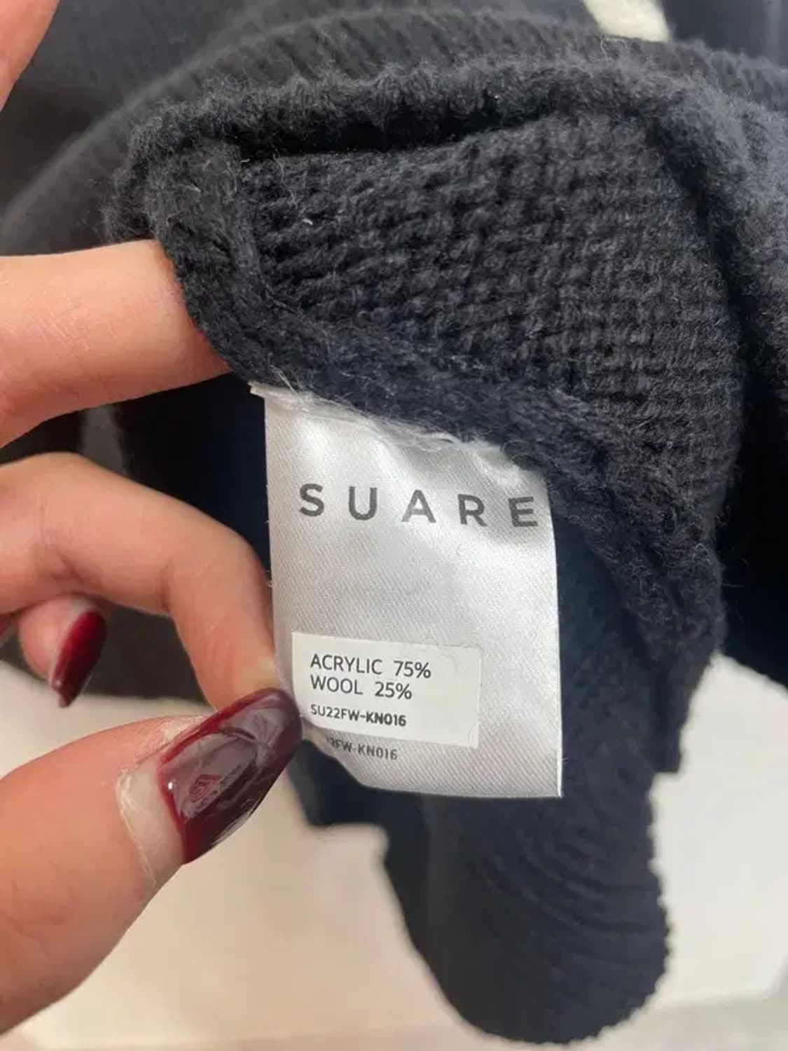 라지 수아레 럭비 카라 반집업 오버핏 니트 블랙 상품이미지6