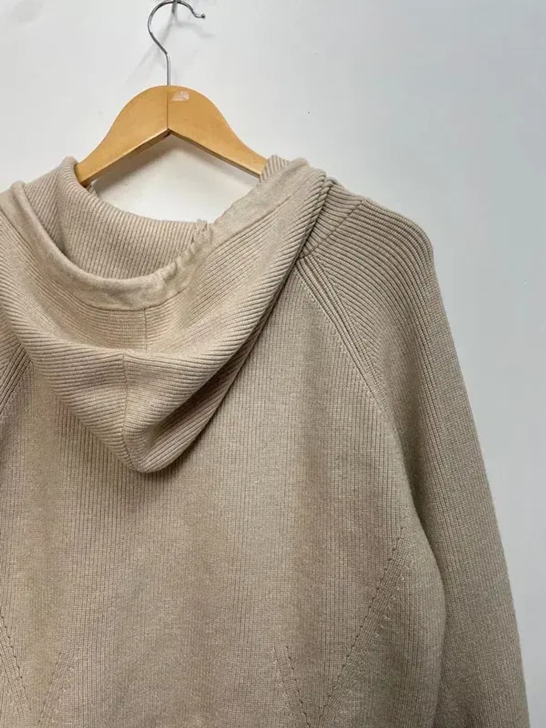 1 디미트리블랙 투웨이 헤비웨이트 케이블 니트 후드 집업 아이보리 상품이미지10