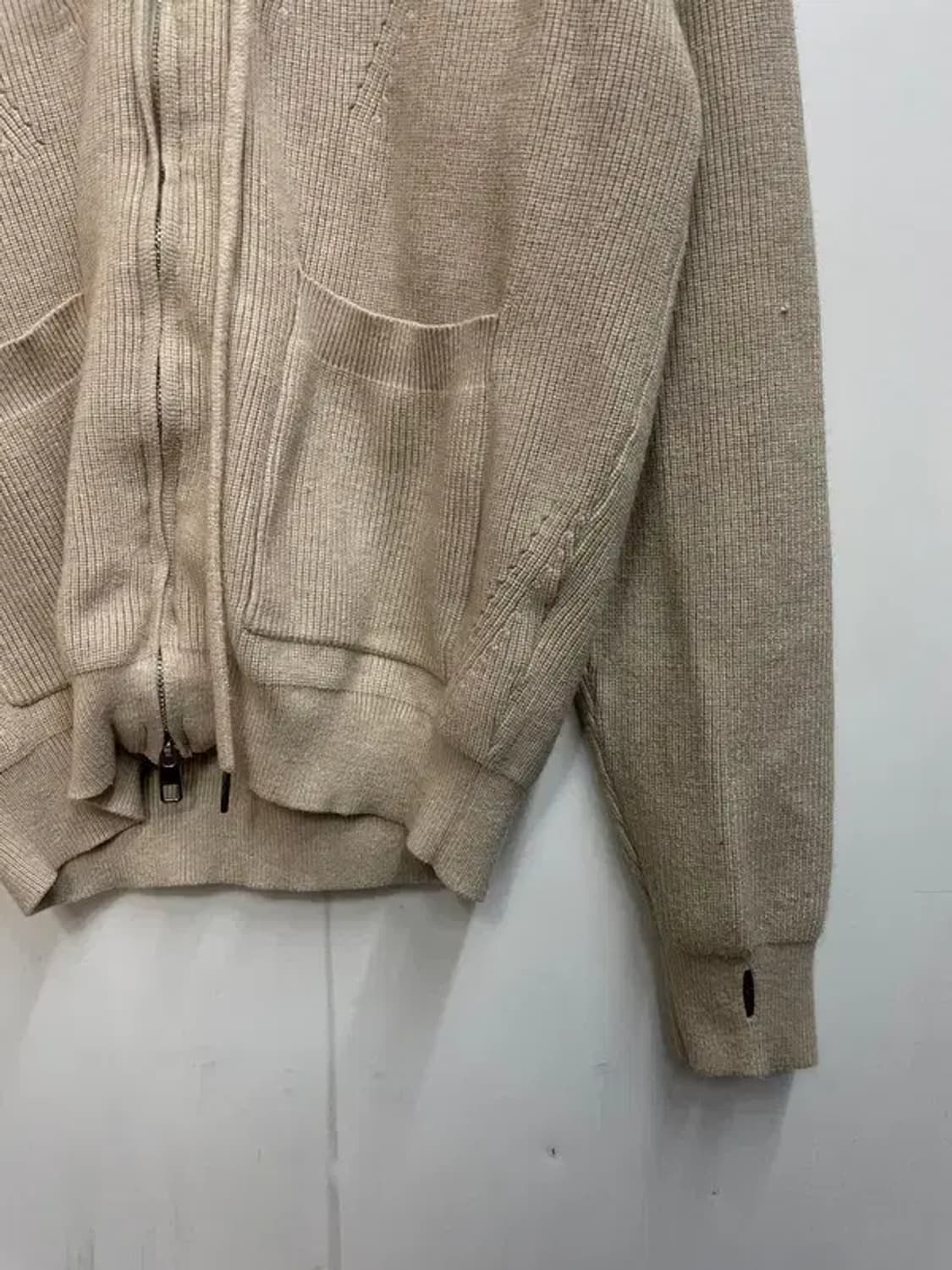 1 디미트리블랙 투웨이 헤비웨이트 케이블 니트 후드 집업 아이보리 상품이미지3