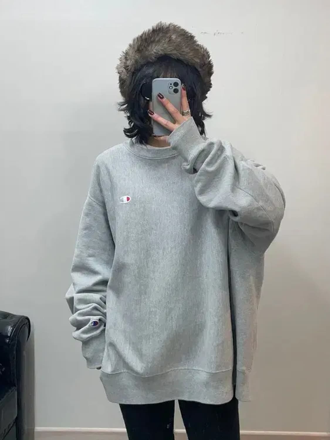 XL  챔피온 리버스위브 맨투맨 스웨트셔츠 그레이 상품이미지1