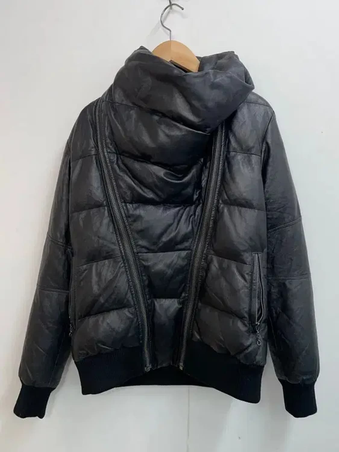 이쥬컬렉션 양가죽 레더 사선 점퍼 자켓 상품이미지2