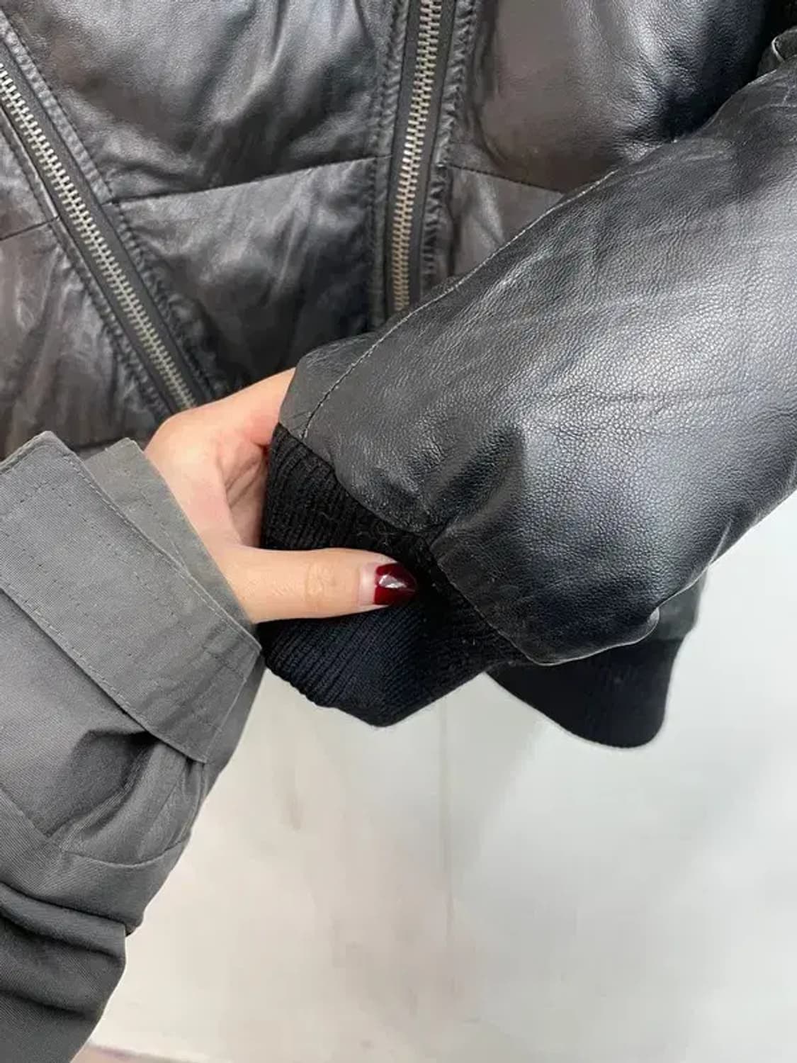 이쥬컬렉션 양가죽 레더 사선 점퍼 자켓 상품이미지7