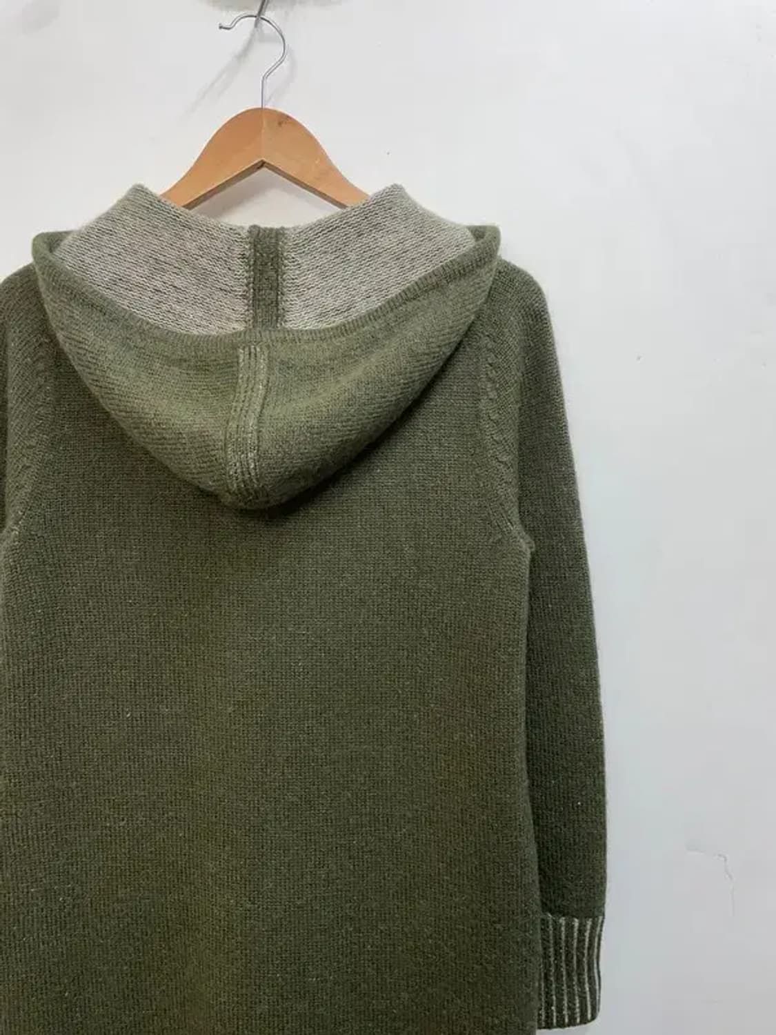 미디움 폴로 진스 카키 버튼 후디드 롱 니트 가디건 카키 상품이미지10