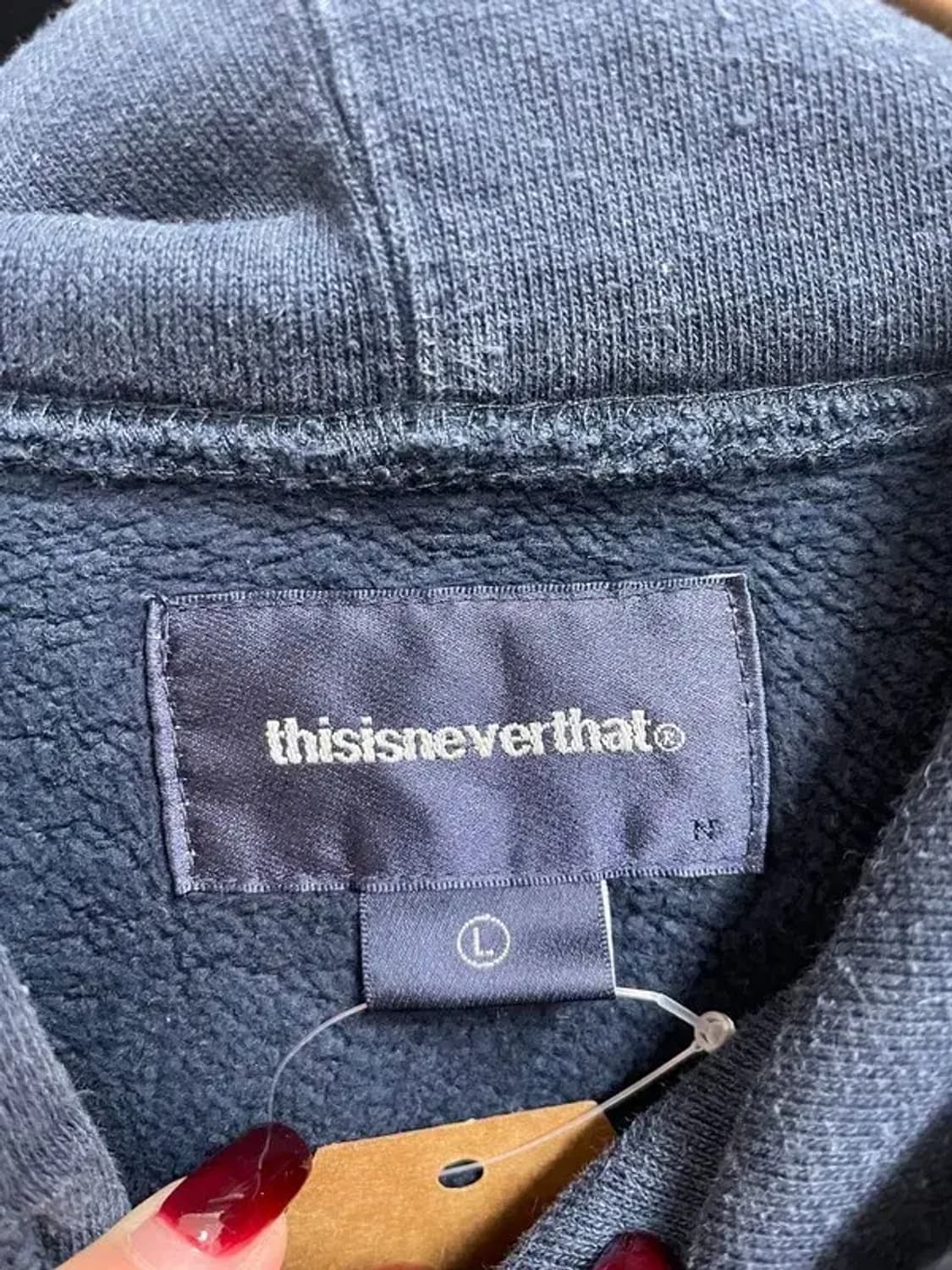 라지 디스이즈네버댓 T-로고 후드티 네이비 상품이미지6