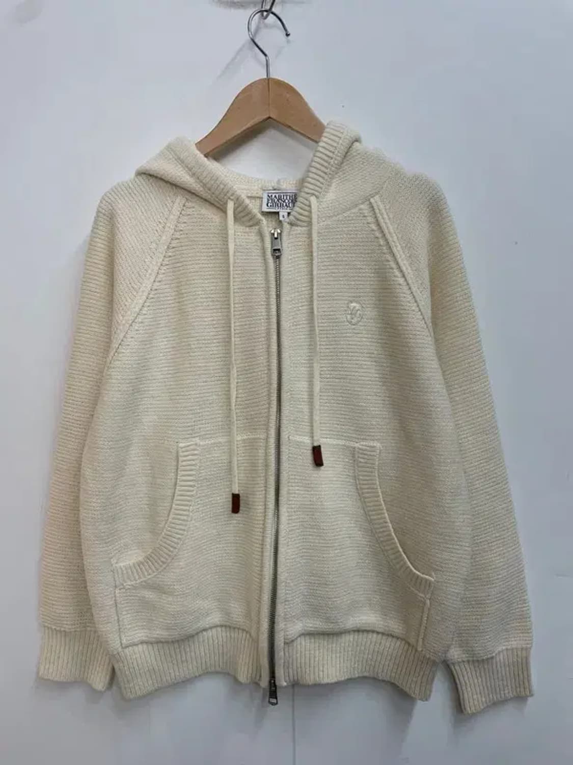 스몰 마리떼 프랑소와 저버 양모 니트 후드 집업 아이보리 상품이미지2