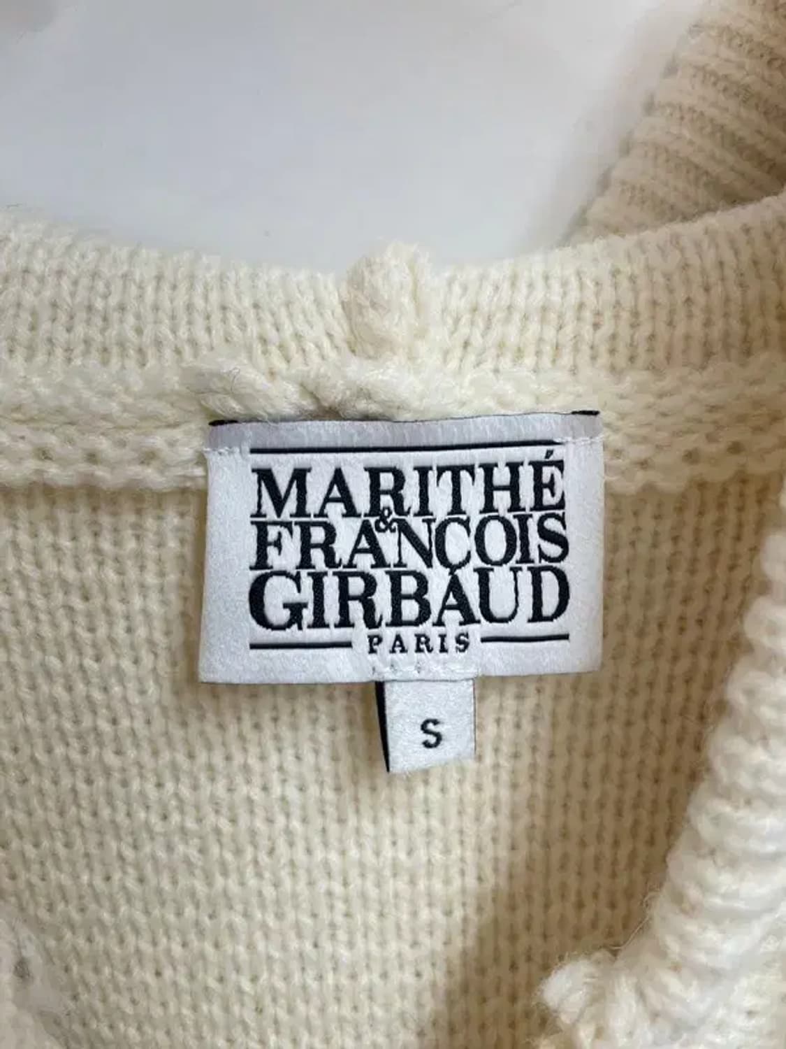 스몰 마리떼 프랑소와 저버 양모 니트 후드 집업 아이보리 상품이미지5