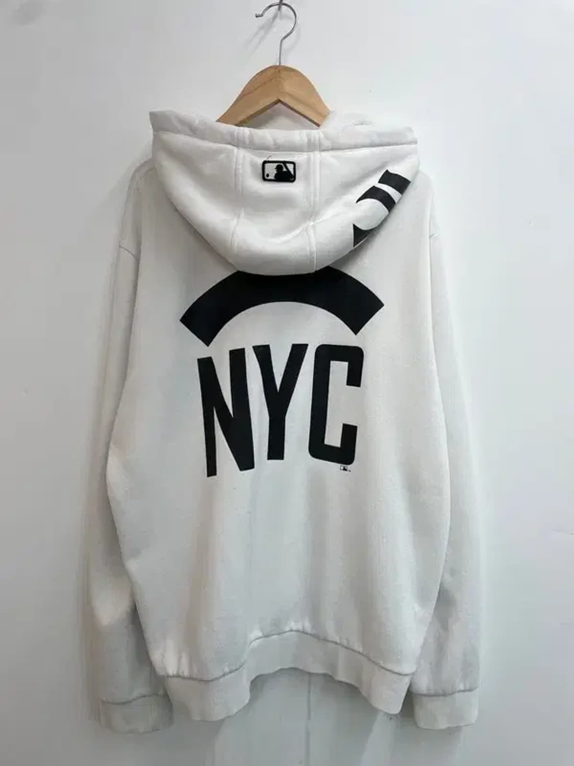 110 MLB 뉴욕 양키스 로고 후드 집업 화이트 상품이미지10