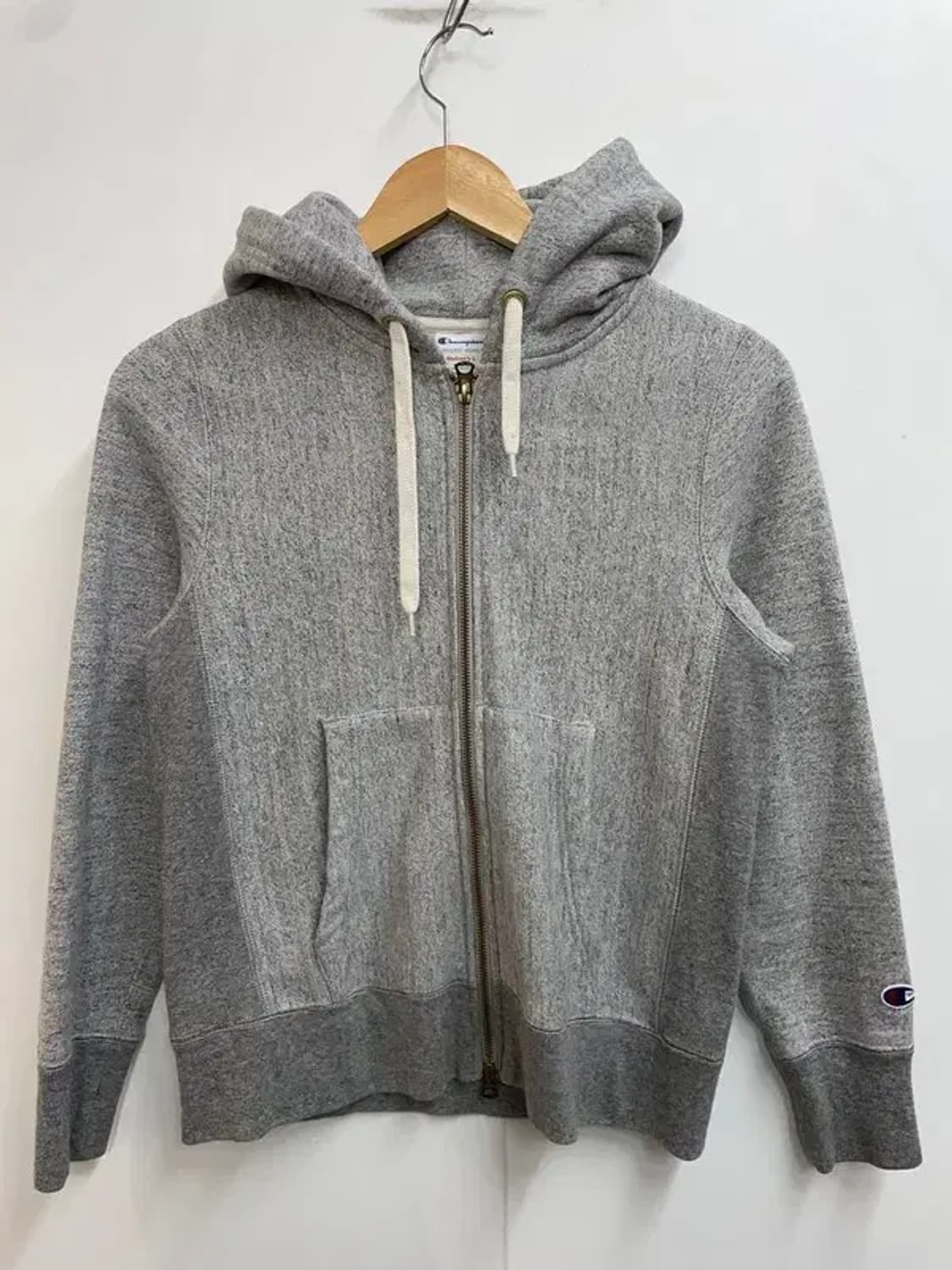 라지 여성 챔피온 리버스 위브 풀집 후드 집업 그레이 상품이미지2