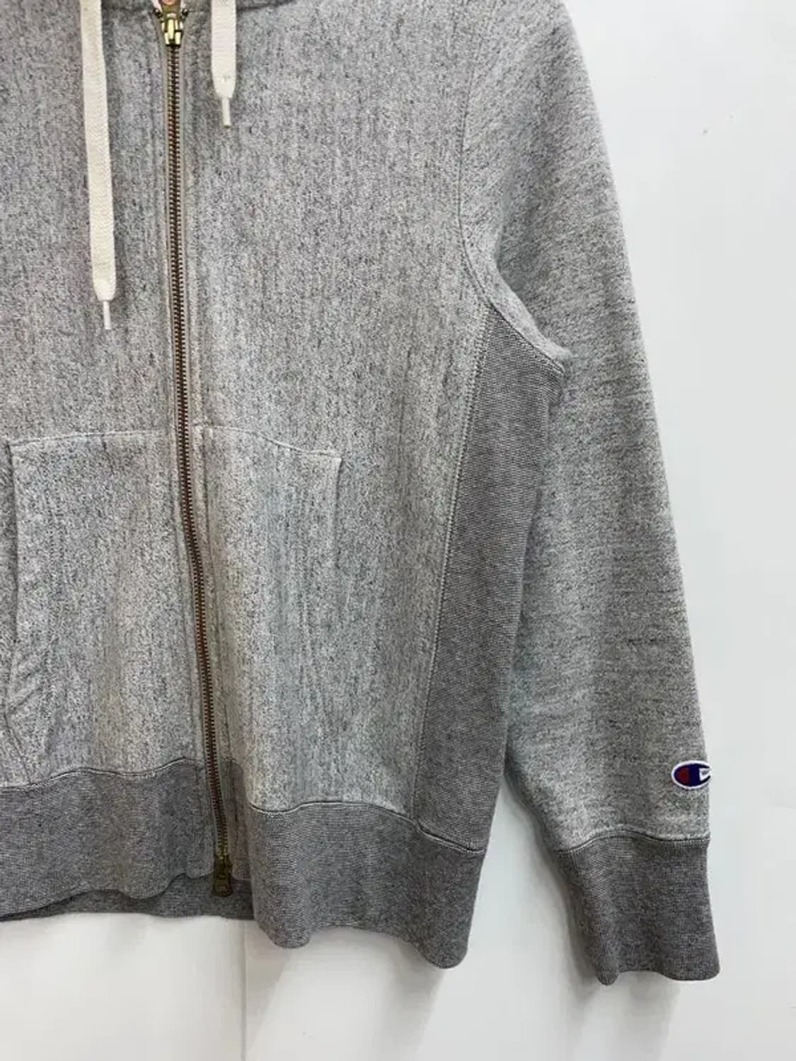 라지 여성 챔피온 리버스 위브 풀집 후드 집업 그레이 상품이미지3
