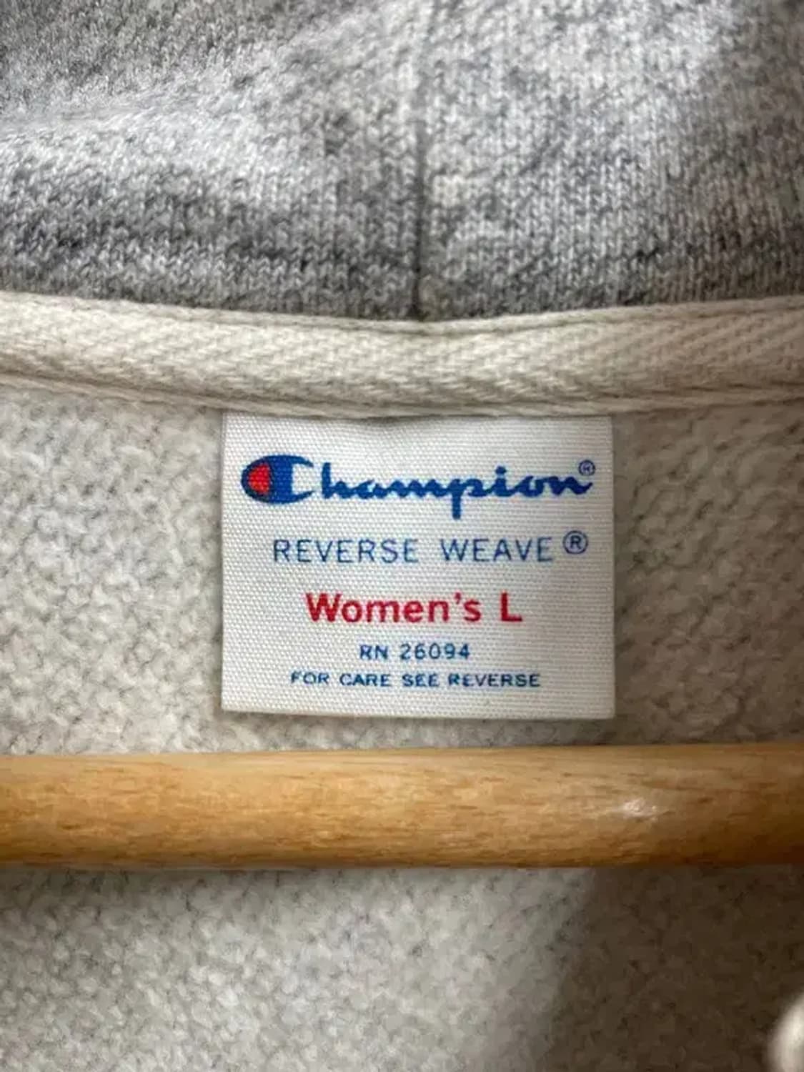 라지 여성 챔피온 리버스 위브 풀집 후드 집업 그레이 상품이미지5