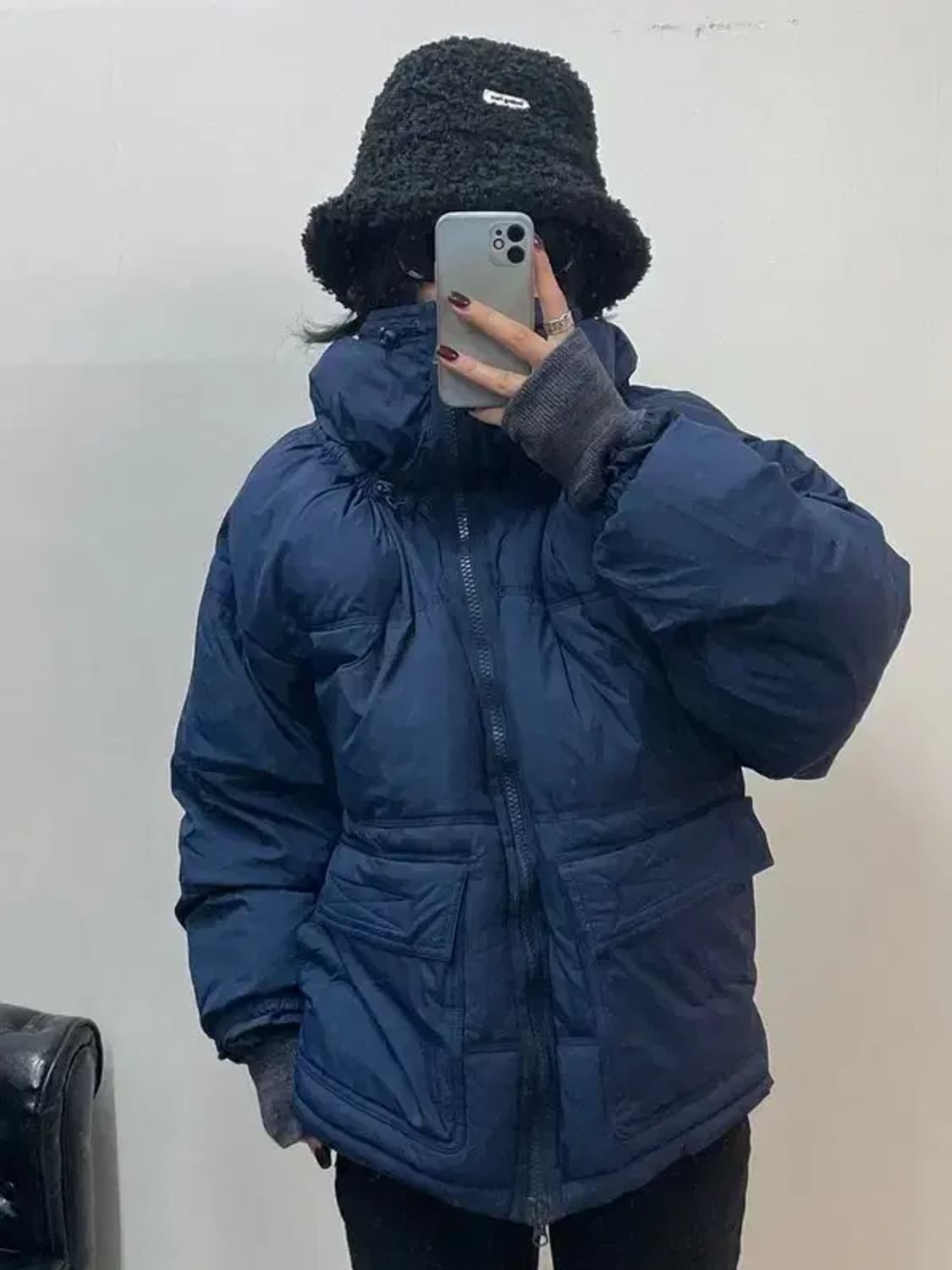 85 아디다스X스텔라 매카트니 하이넥 스트링 마스크 온 2WAY 패딩 상품이미지1