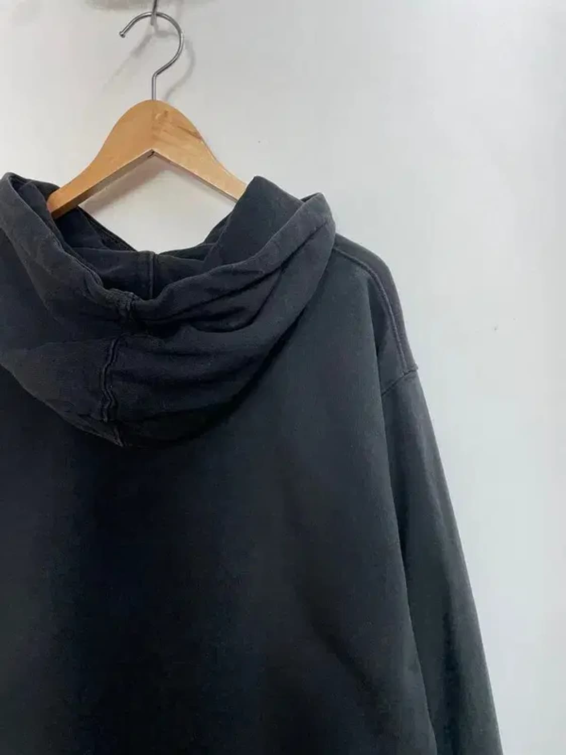 라지 디스이즈네버댓 로고 오버핏 블랙 후드 티셔츠 상품이미지9