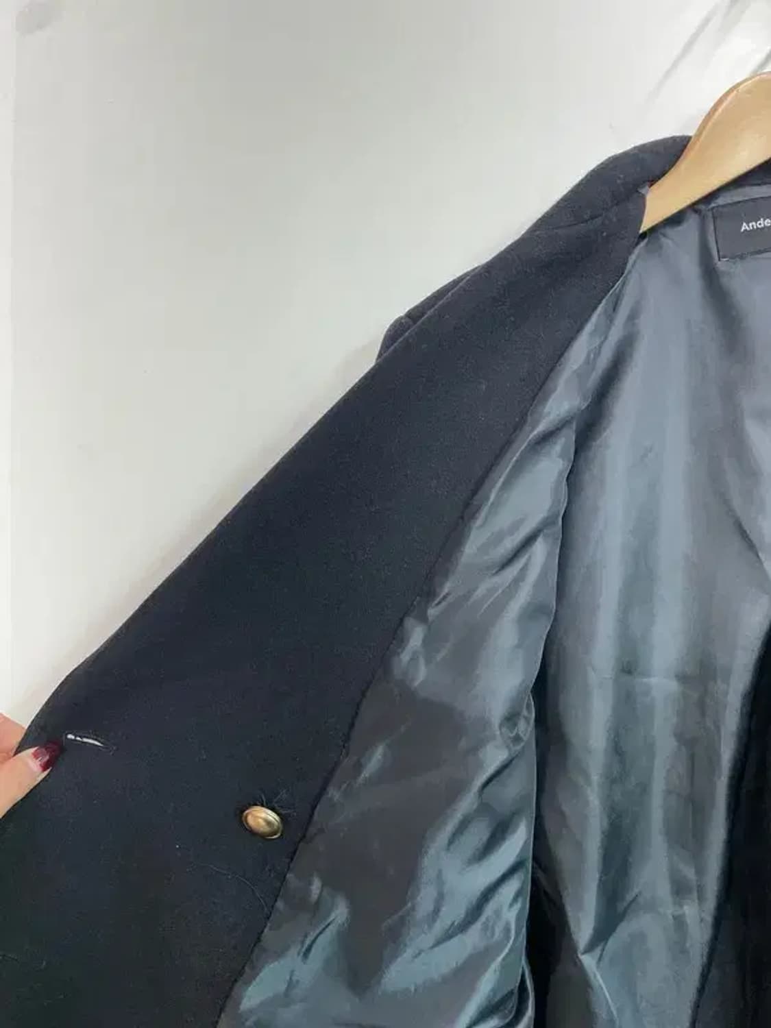 스몰 앤더슨벨 울자켓 네이비 스몰 언발란스 디자인 상품이미지6