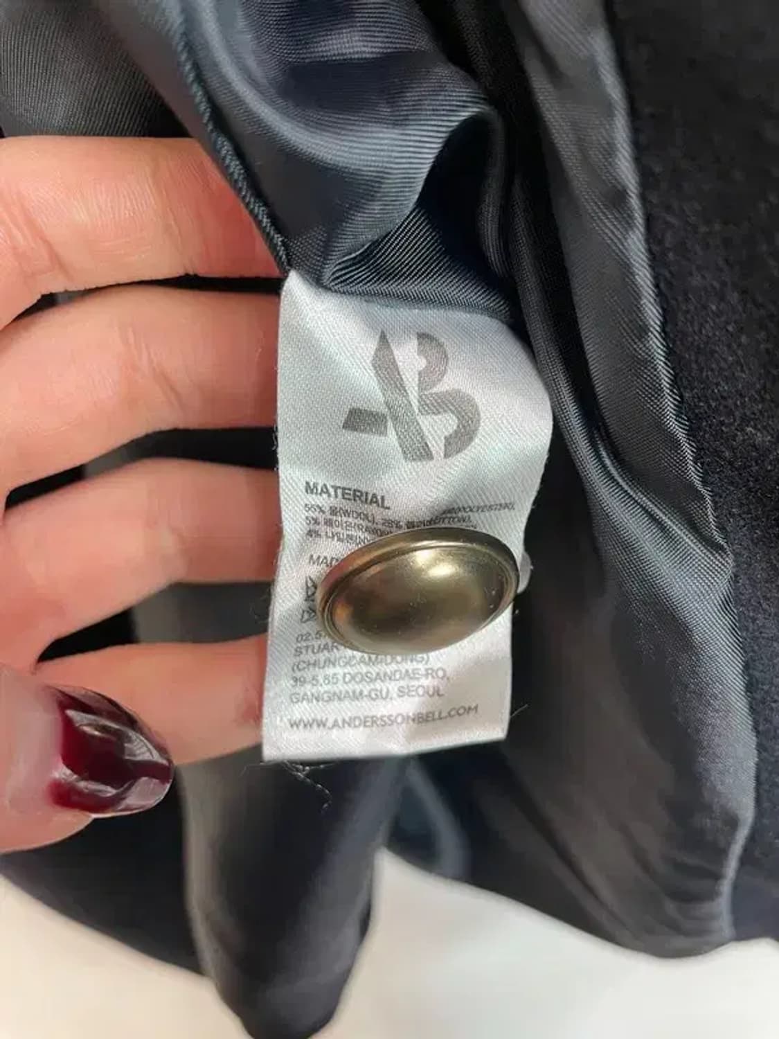 스몰 앤더슨벨 울자켓 네이비 스몰 언발란스 디자인 상품이미지7