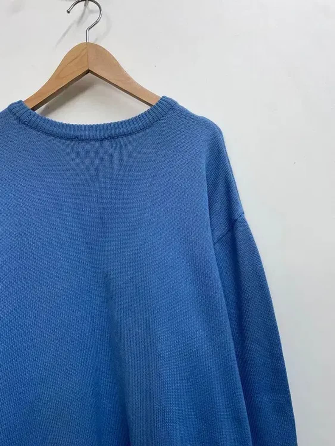 90s 올드스쿨 푸부 오버핏 로고 블루 니트 상품이미지10