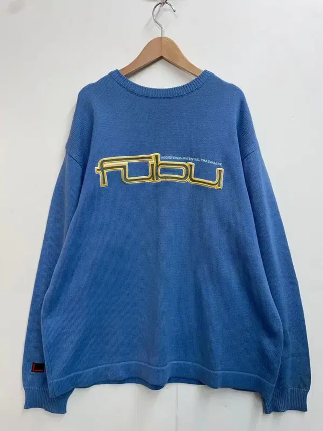 90s 올드스쿨 푸부 오버핏 로고 블루 니트 상품이미지2