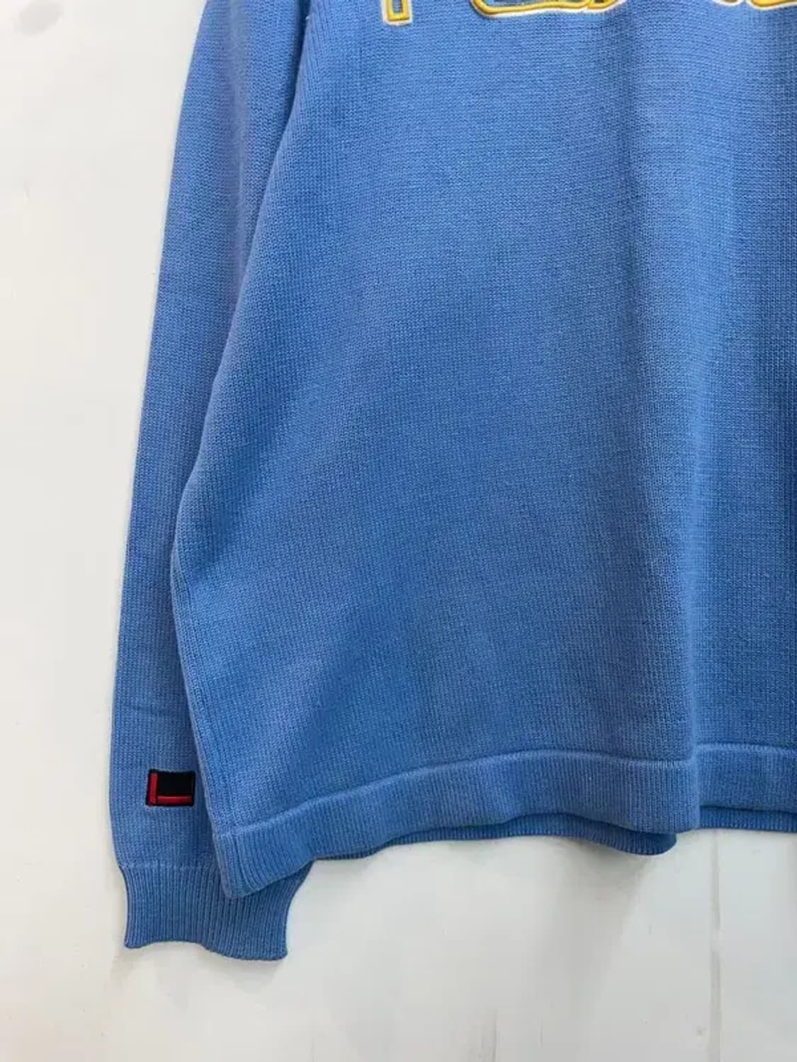 90s 올드스쿨 푸부 오버핏 로고 블루 니트 상품이미지3
