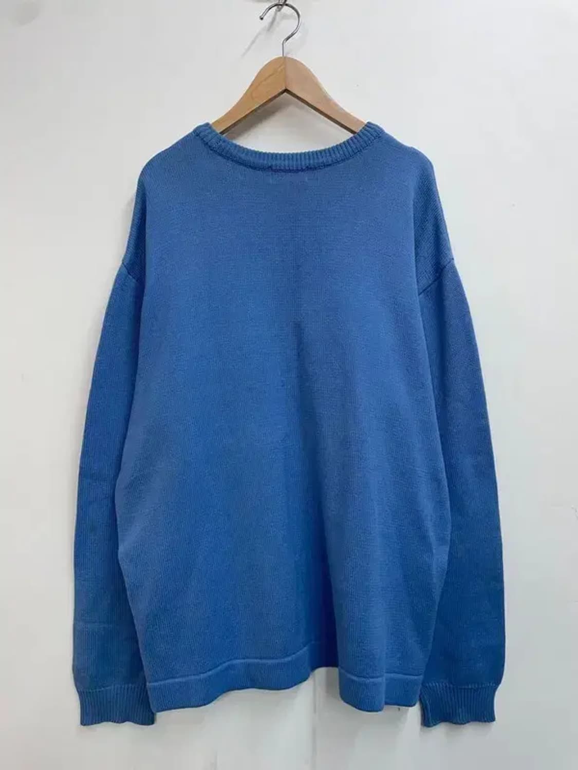 90s 올드스쿨 푸부 오버핏 로고 블루 니트 상품이미지8