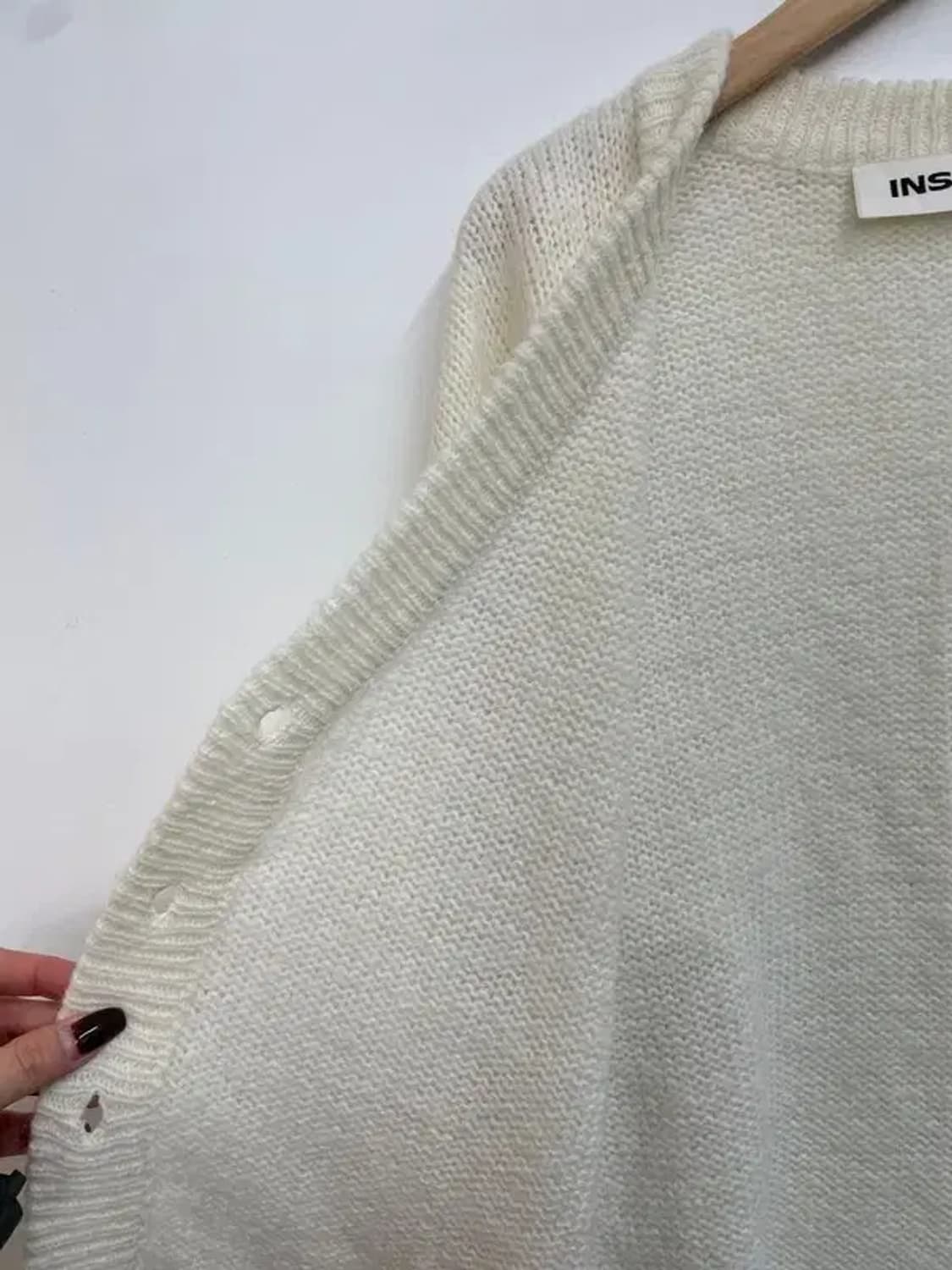 미디움 인사일런스 데미지 랩 가디건 아이보리 상품이미지9