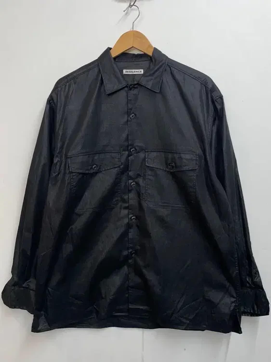 라지 인사일런스 코티드 코튼 친츠 셔츠 블랙 상품이미지2