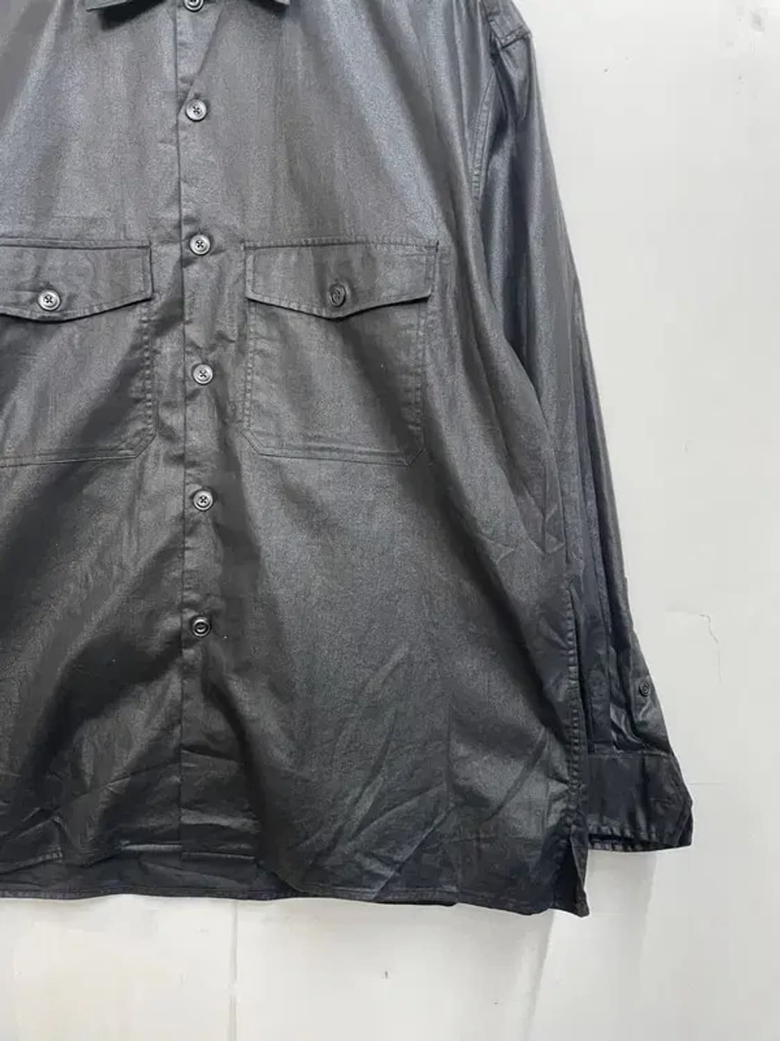 라지 인사일런스 코티드 코튼 친츠 셔츠 블랙 상품이미지3