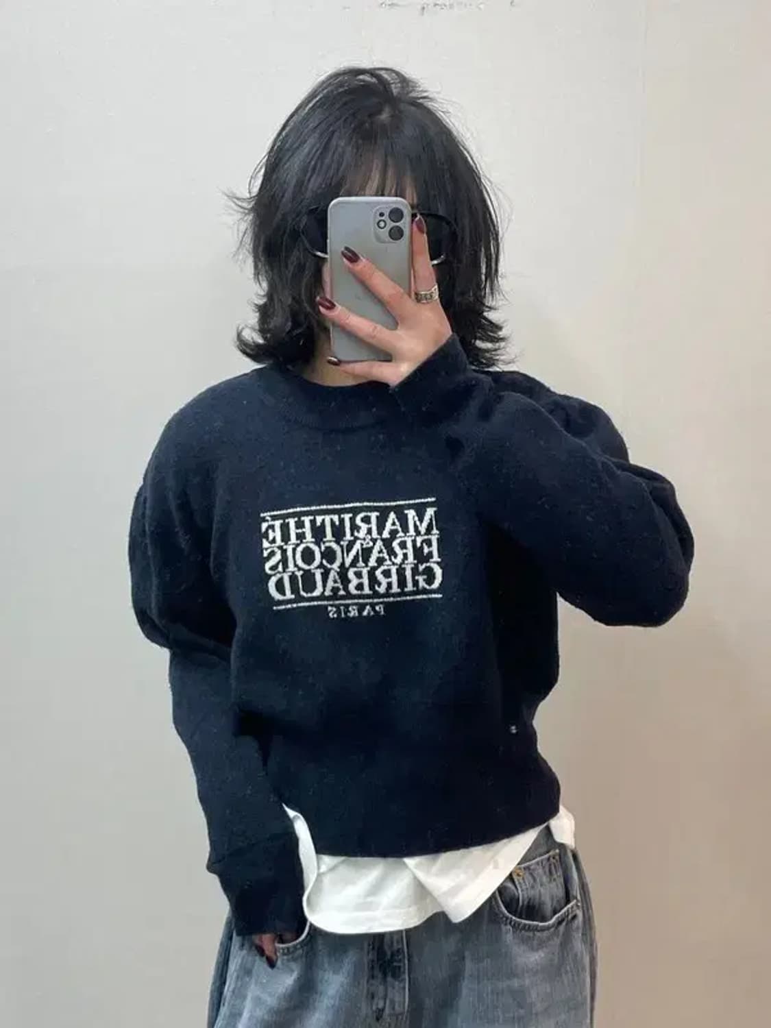 프리 마리떼 프랑소와 저버 클래식 로고 니트 풀오버 네이비 상품이미지1