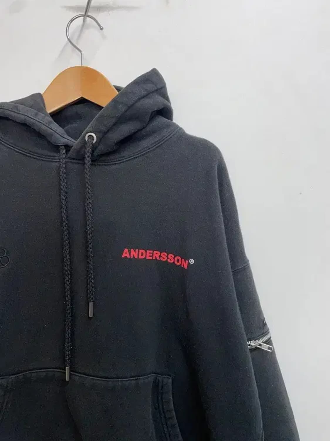 앤더슨벨 캐주얼 오버핏 지퍼 디테일 기모 후드티 상품이미지4