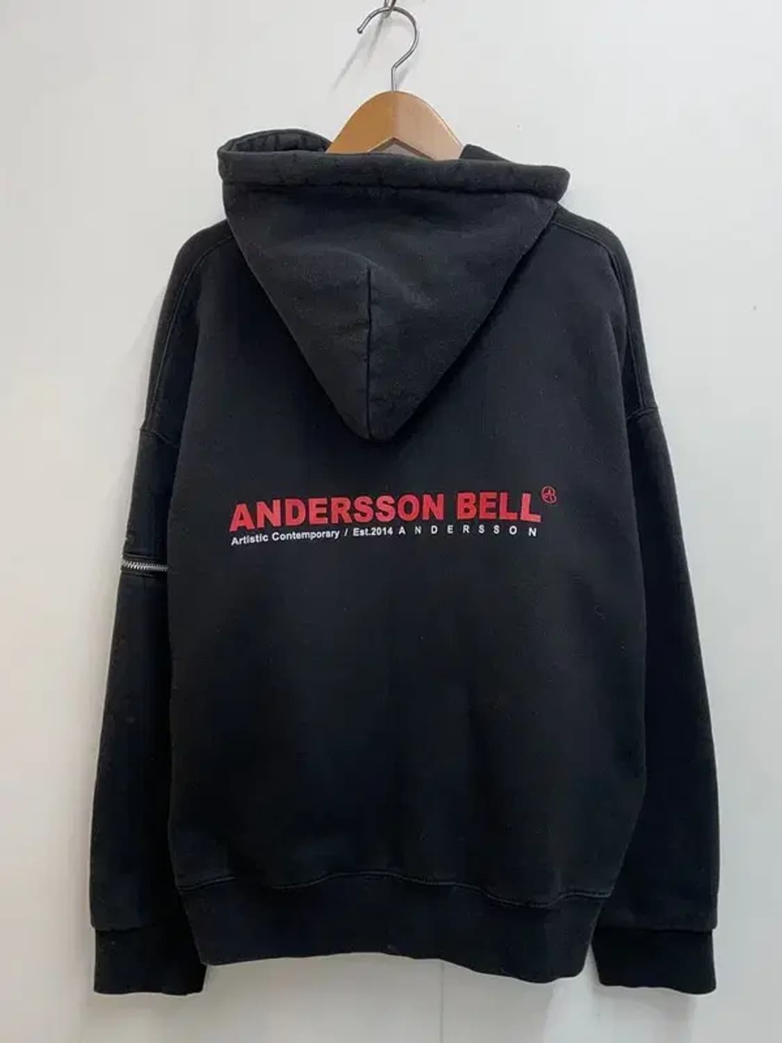 앤더슨벨 캐주얼 오버핏 지퍼 디테일 기모 후드티 상품이미지7