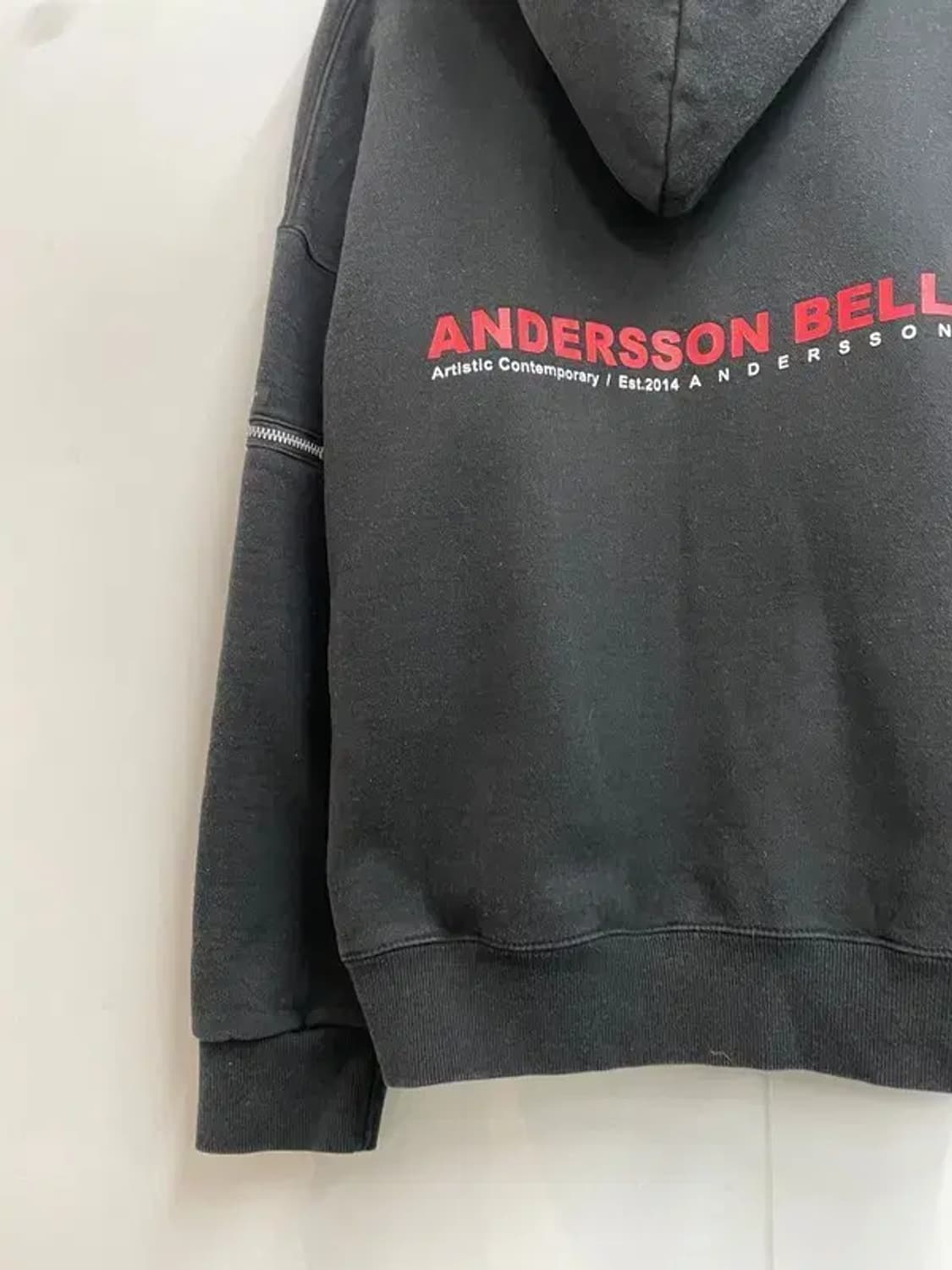 앤더슨벨 캐주얼 오버핏 지퍼 디테일 기모 후드티 상품이미지8