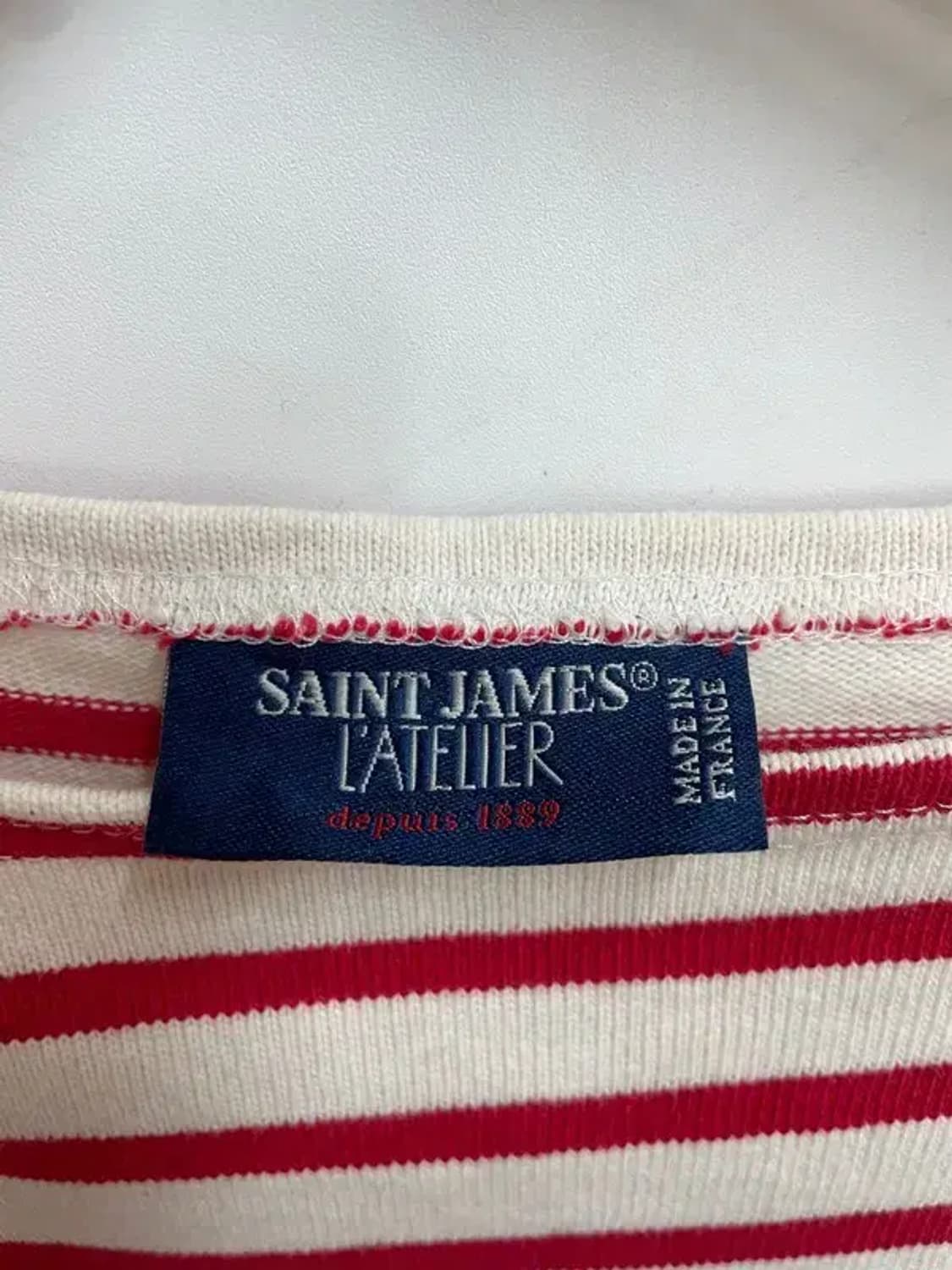 세인트 제임스 오버핏 레드 스트라이프 긴팔티 상품이미지5