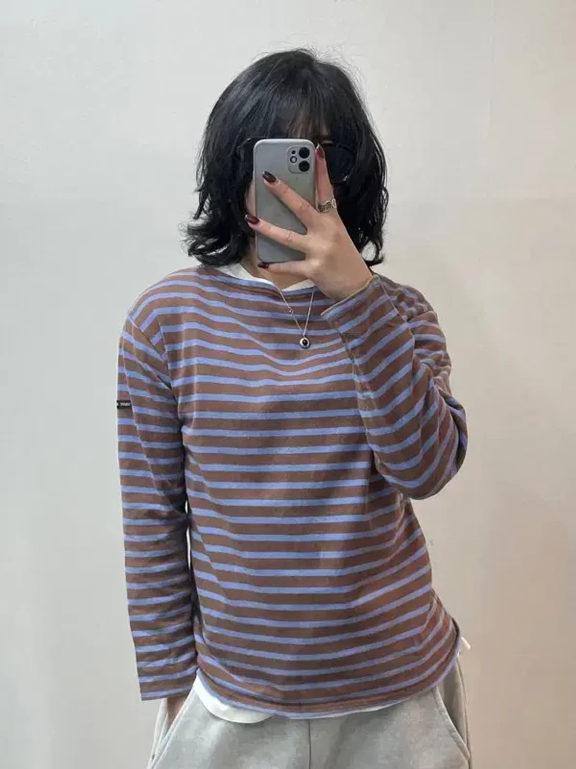 세인트제임스 오버핏 스트라이프 긴팔티셔츠 상품이미지1