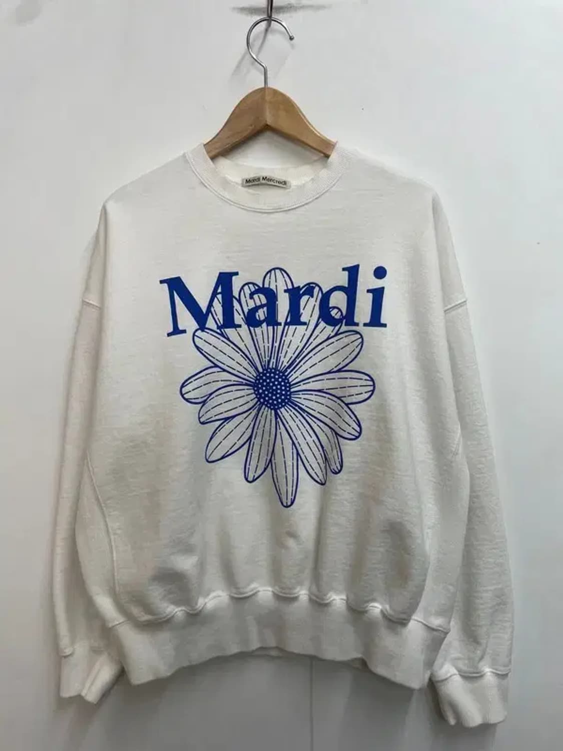 마르디 메크르디 화이트 블루 플라워 로고 코튼 스웻셔츠 맨투맨 티셔츠 상품이미지2
