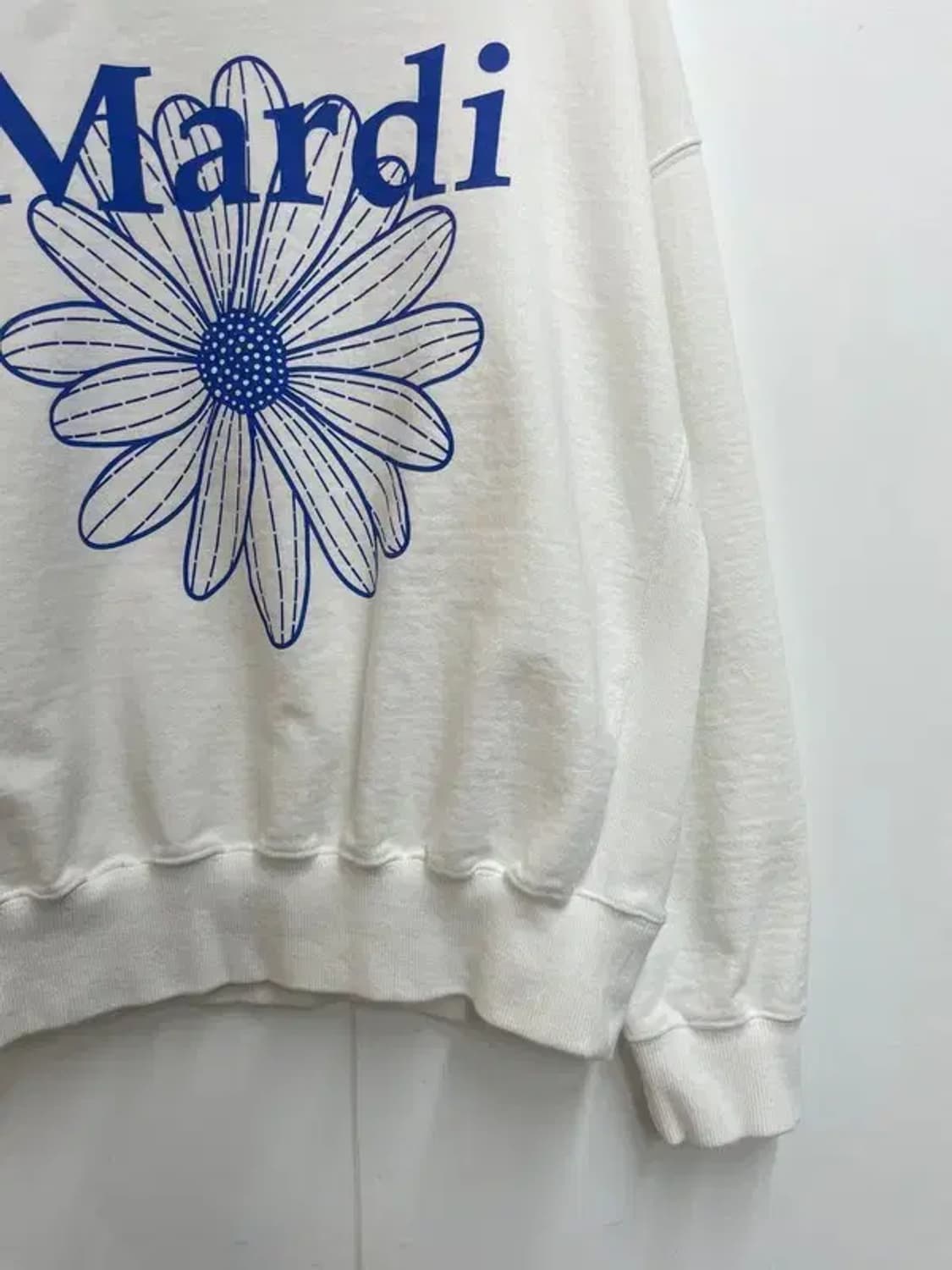 마르디 메크르디 화이트 블루 플라워 로고 코튼 스웻셔츠 맨투맨 티셔츠 상품이미지3