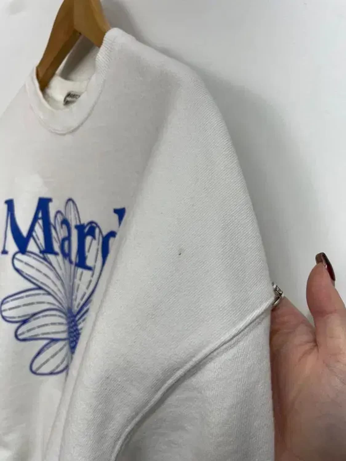 마르디 메크르디 화이트 블루 플라워 로고 코튼 스웻셔츠 맨투맨 티셔츠 상품이미지5