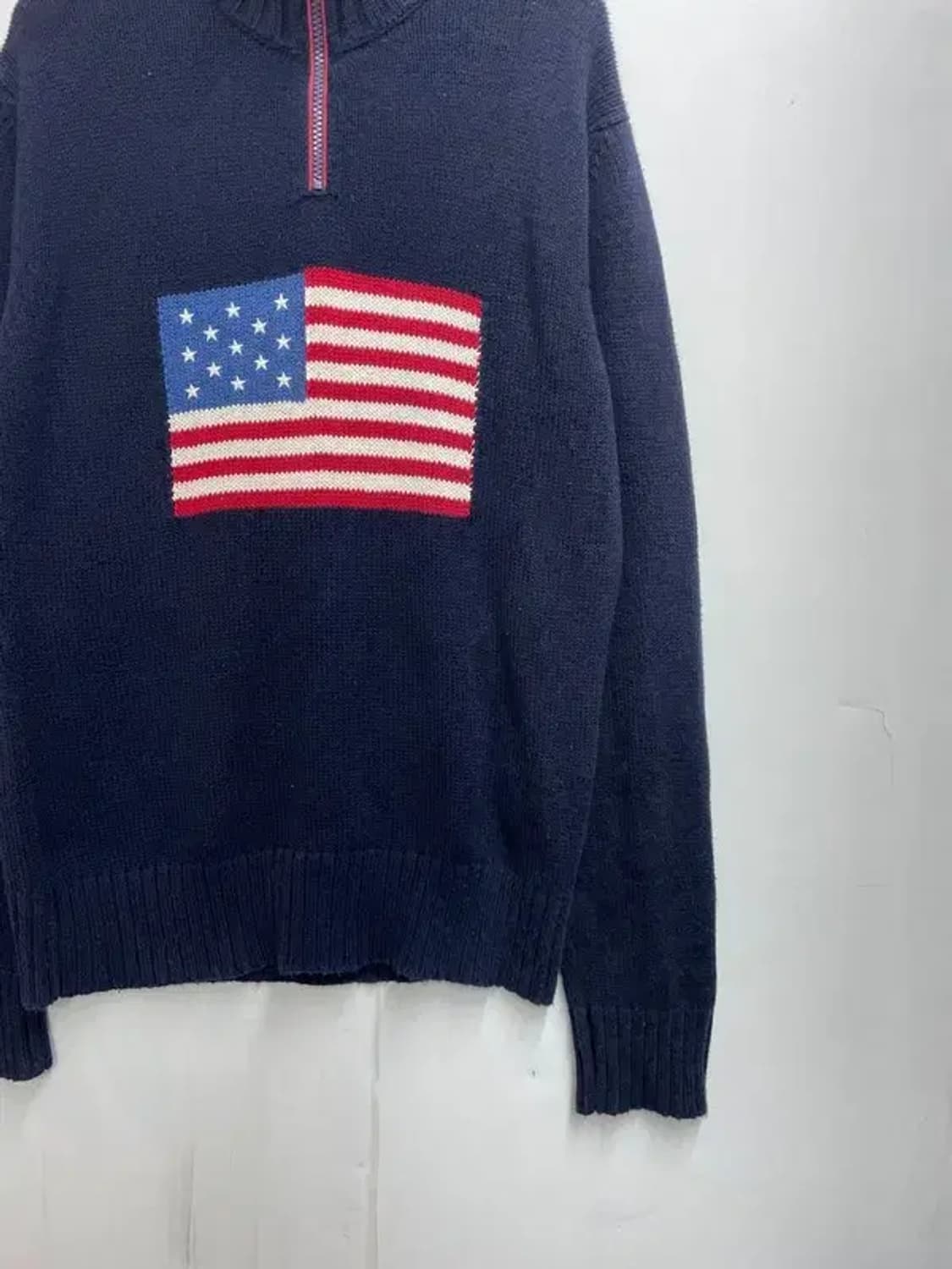 폴로 랄프로렌 네이비 성조기 반집업 스웨터 니트 상품이미지3