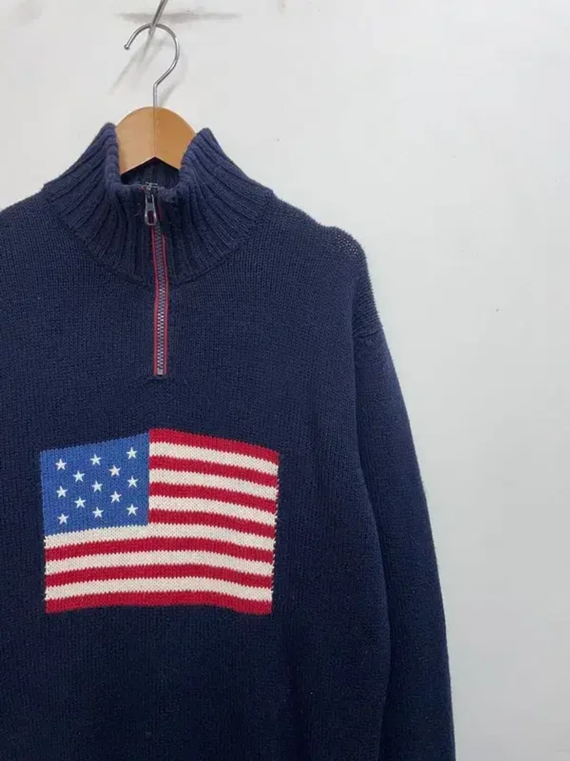 폴로 랄프로렌 네이비 성조기 반집업 스웨터 니트 상품이미지4