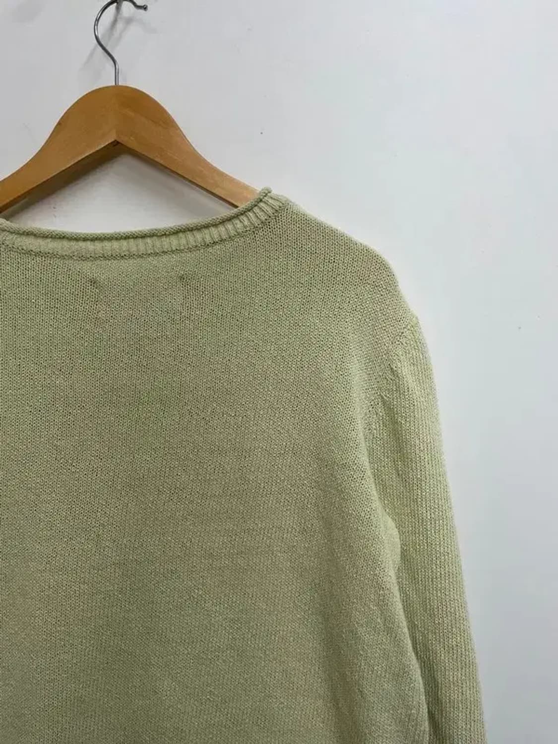 마뗑킴 핀턱 로고 니트 풀오버 라임색 상품이미지10