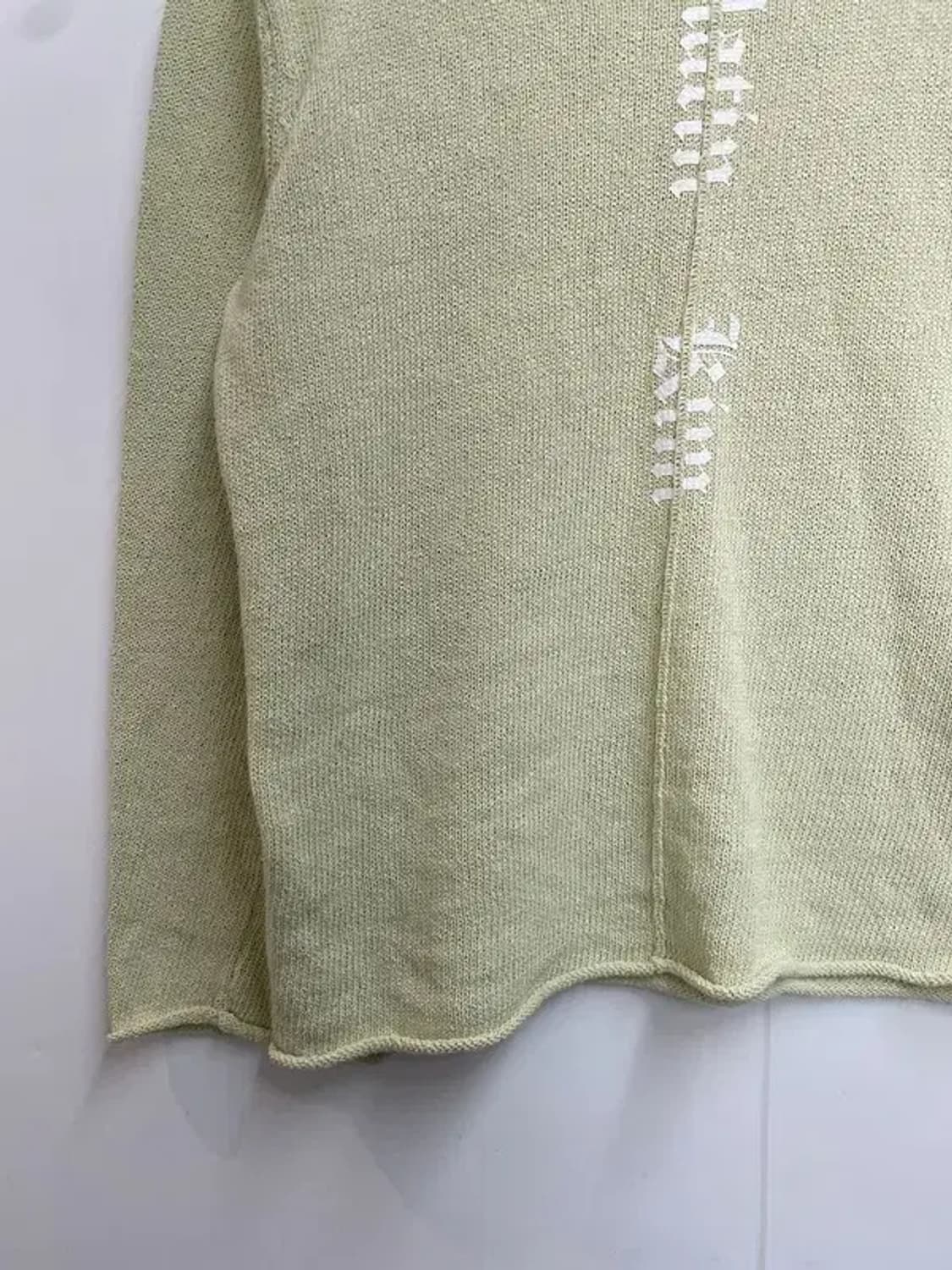 마뗑킴 핀턱 로고 니트 풀오버 라임색 상품이미지3