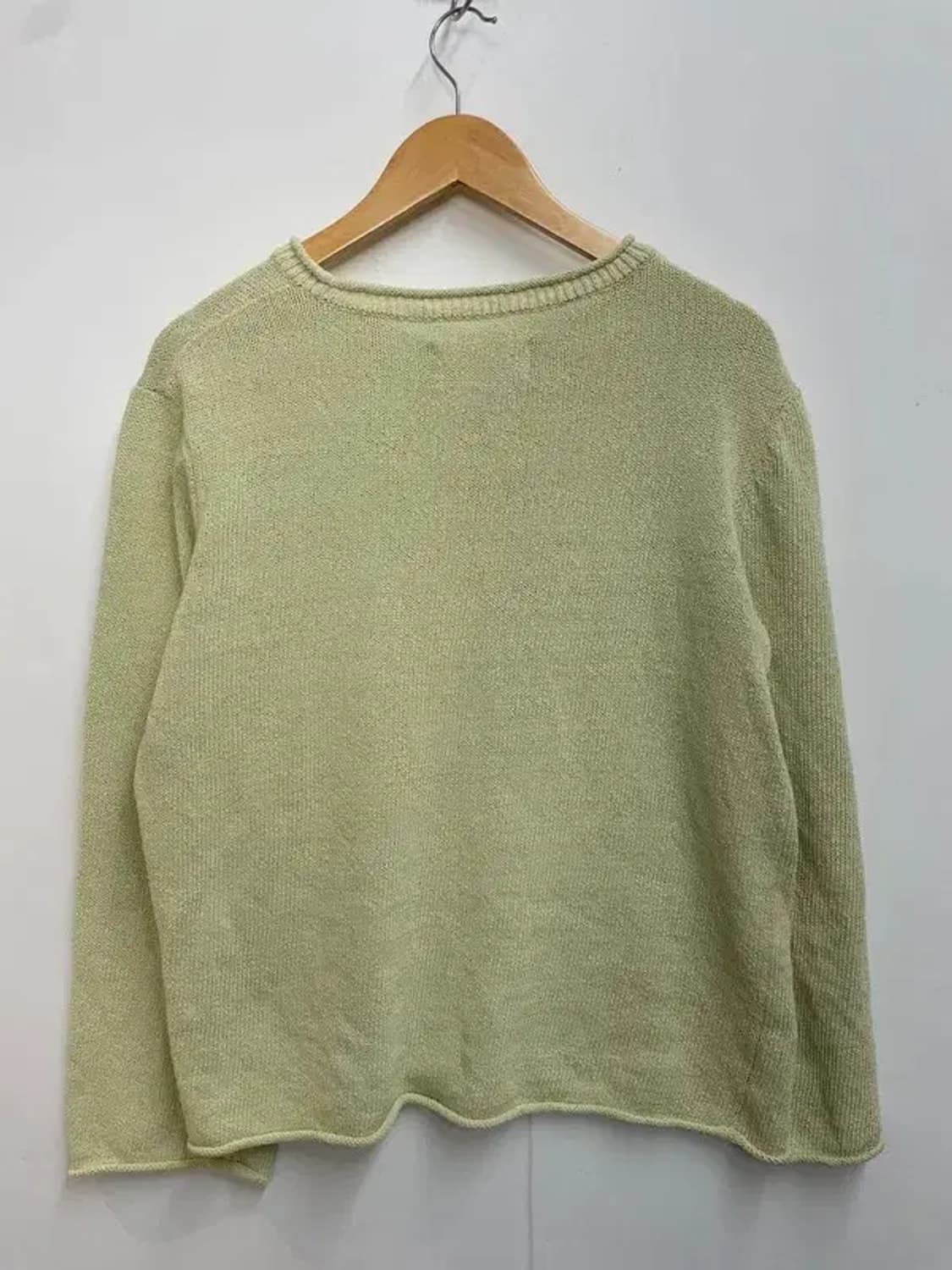 마뗑킴 핀턱 로고 니트 풀오버 라임색 상품이미지8