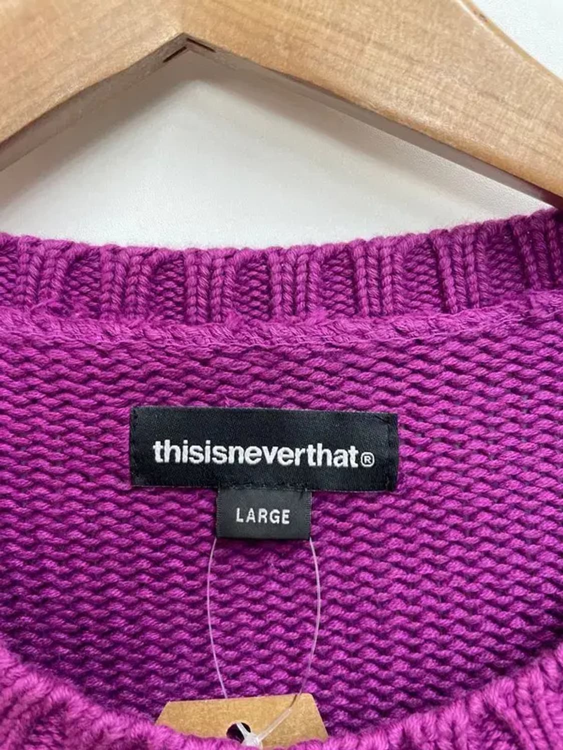 라지 디스이즈 네버댓 스트라이프 오버핏 퍼플 니트 상품이미지5